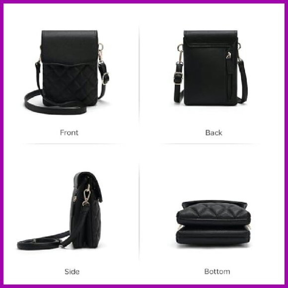 Vegan Leather Crossbody Phone Purse with RFID Blocking & Adjustable Strap - Picture 7 of 7